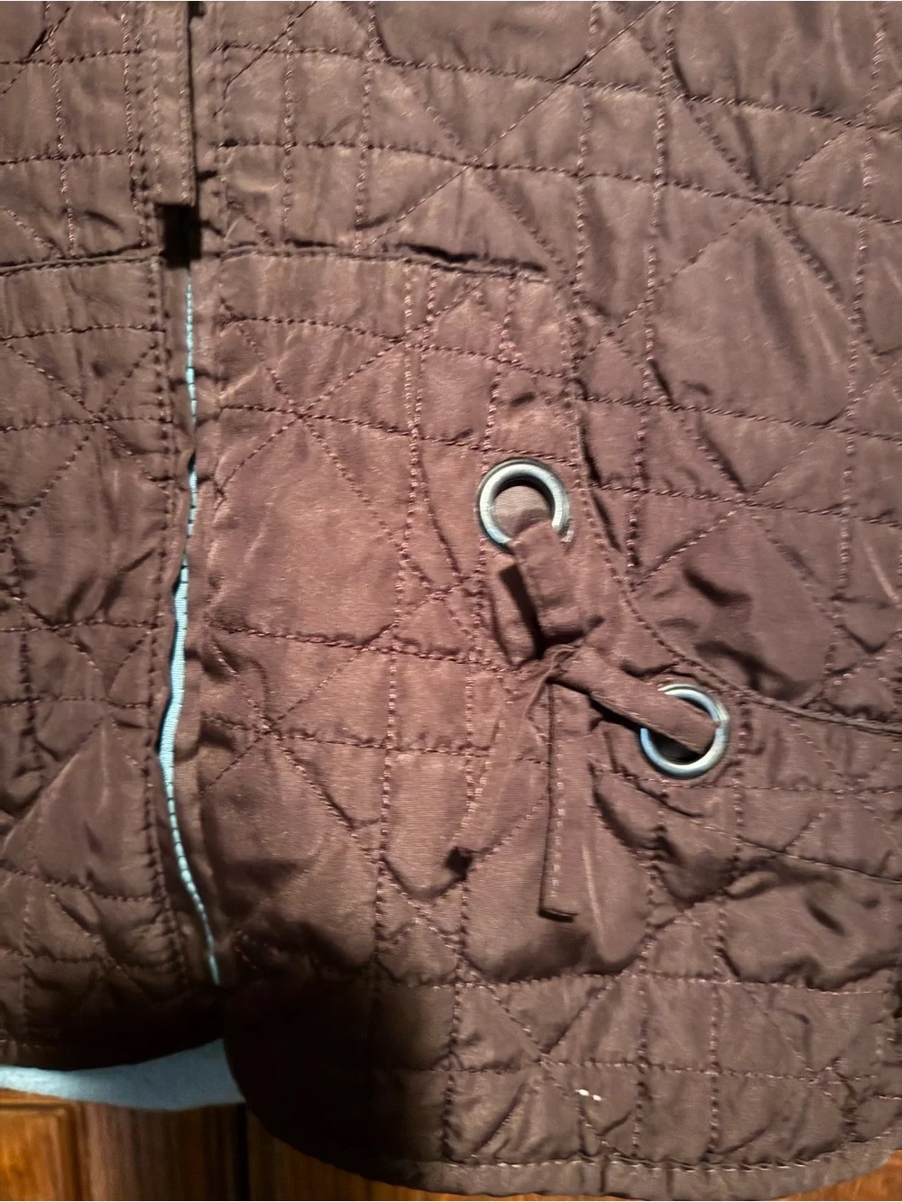 Girls Rothschild Quilted Brown Jacket With Blue Fleece Lining EUC
